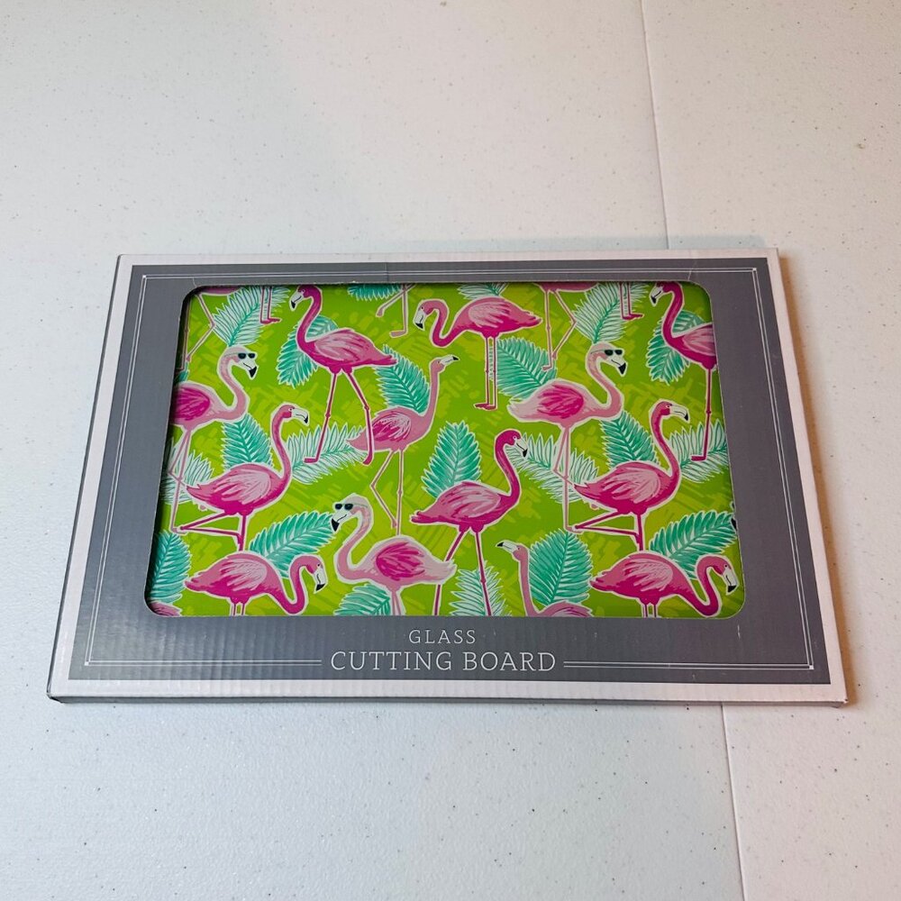 Small Decorative Glass Cutting board Flamingo decoration cutting board